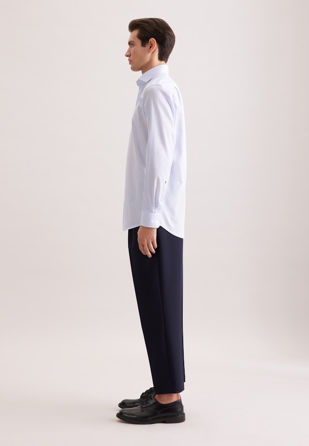 Regular Business Hemd Gestreift in Mittelblau |  Seidensticker Onlineshop