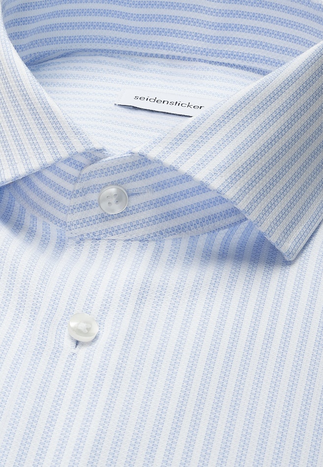 Regular Business Hemd Gestreift in Mittelblau | Seidensticker Onlineshop
