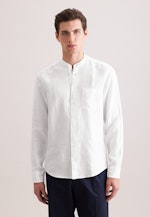 Regular Linen shirt Uni in Weiß |  Seidensticker Onlineshop