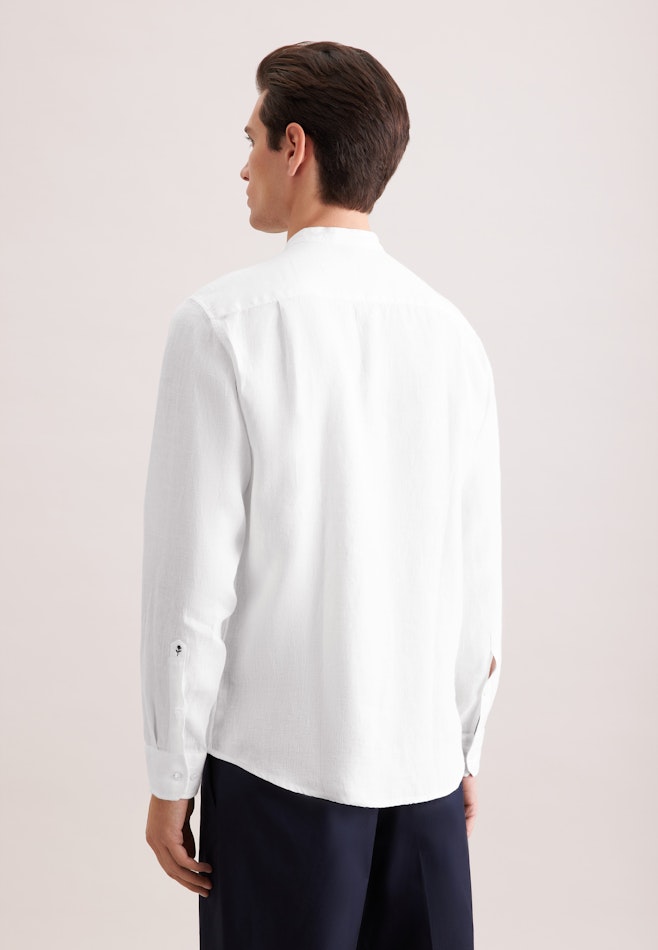 Regular Linen shirt Uni in Weiß | Seidensticker online shop