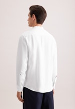 Regular Linen shirt Uni in Weiß |  Seidensticker Onlineshop