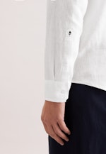 Regular Linen shirt Uni in Weiß |  Seidensticker Onlineshop