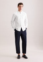 Regular Linen shirt Uni in Weiß |  Seidensticker Onlineshop