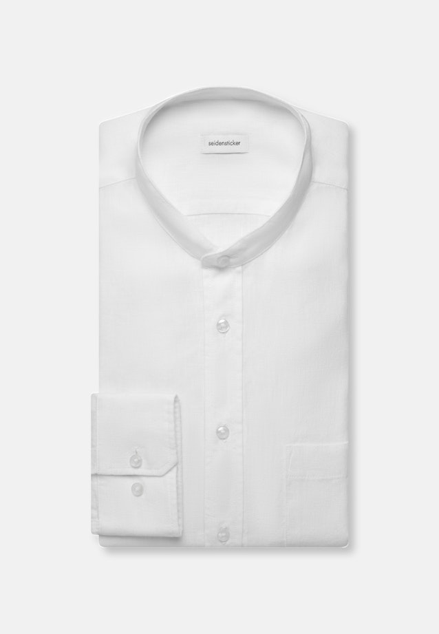 Regular Linen shirt Uni in Weiß |  Seidensticker Onlineshop