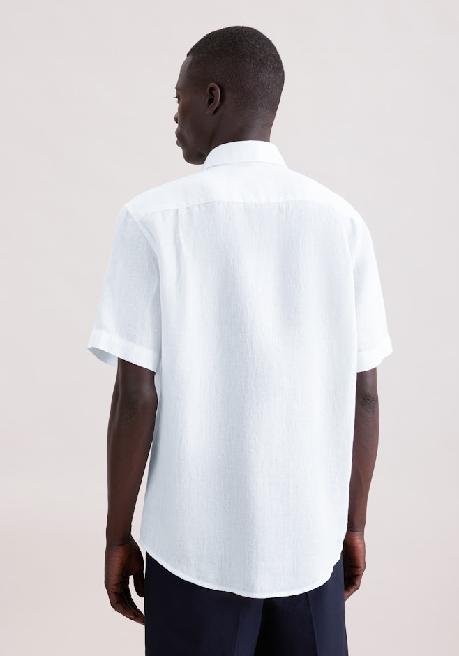 Regular Leinenhemd Uni in Weiß | Seidensticker Onlineshop