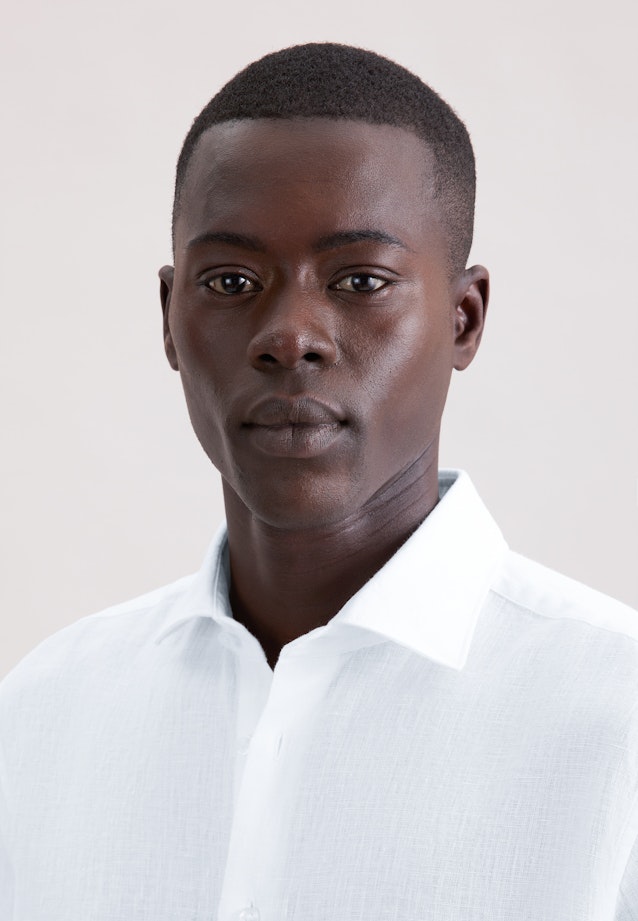 Regular Leinenhemd Uni in Weiß |  Seidensticker Onlineshop