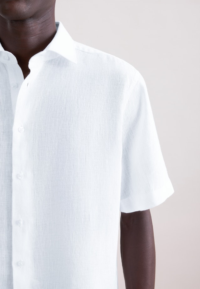 Regular Leinenhemd Uni in Weiß |  Seidensticker Onlineshop