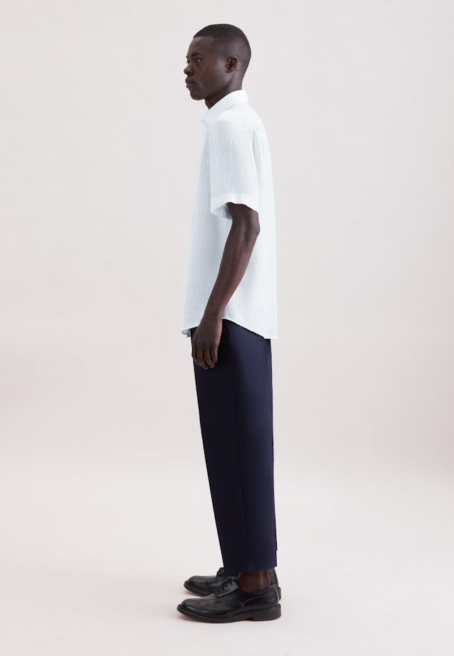 Regular Leinenhemd Uni in Weiß |  Seidensticker Onlineshop