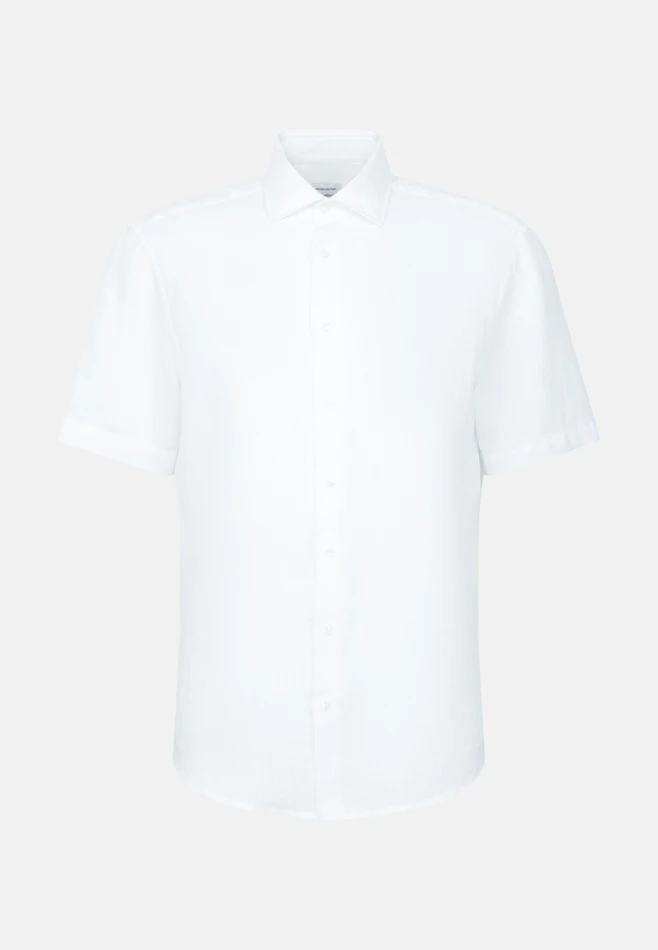 Regular Chemise en lin Uni dans Blanc | Boutique en ligne Seidensticker