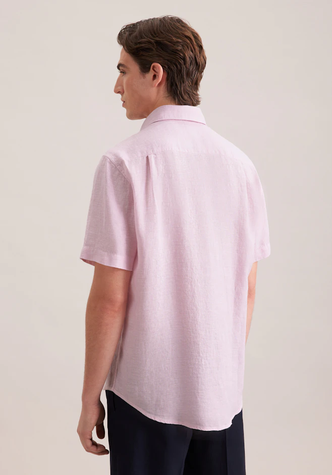 Regular Linen shirt Uni in Rosa | Seidensticker online shop