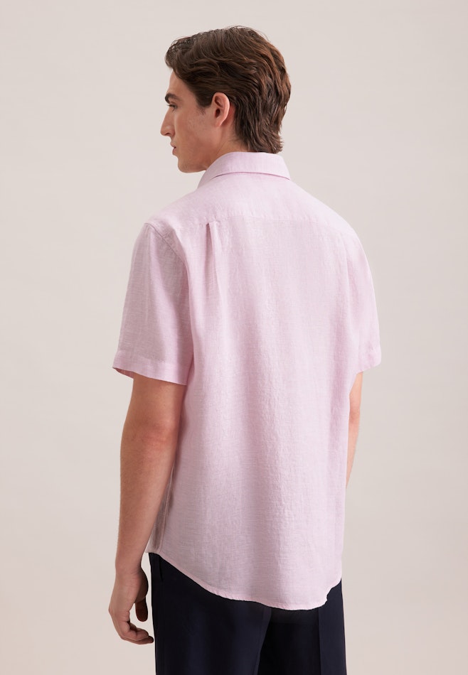Regular Leinenhemd Uni in Rosa | Seidensticker Onlineshop