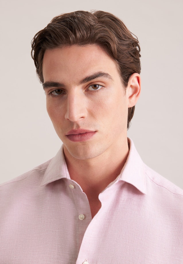 Regular Leinenhemd Uni in Rosa |  Seidensticker Onlineshop