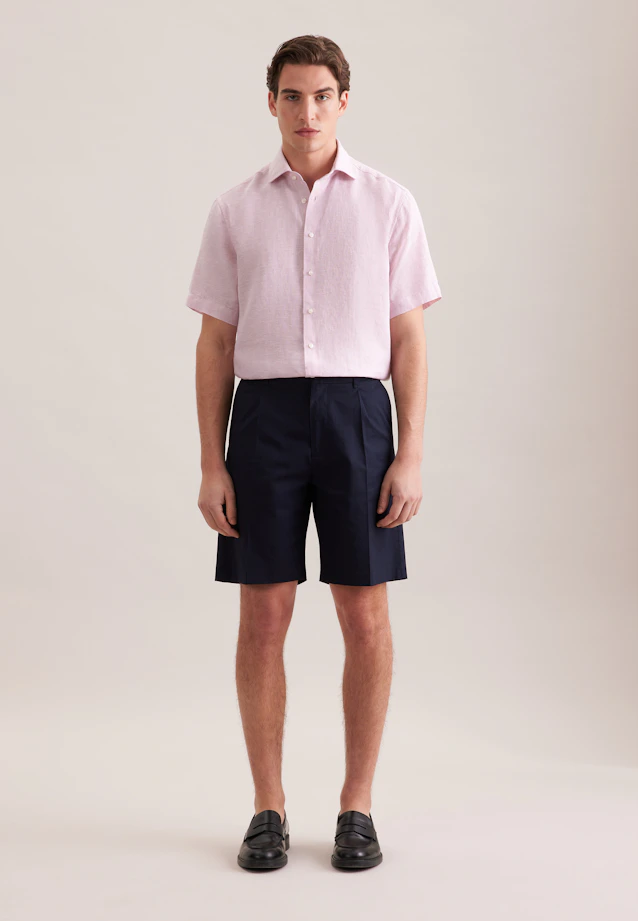 Regular Leinenhemd Uni in Rosa |  Seidensticker Onlineshop