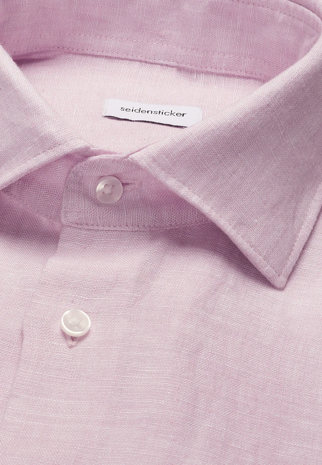 Regular Leinenhemd Uni in Rosa | Seidensticker Onlineshop