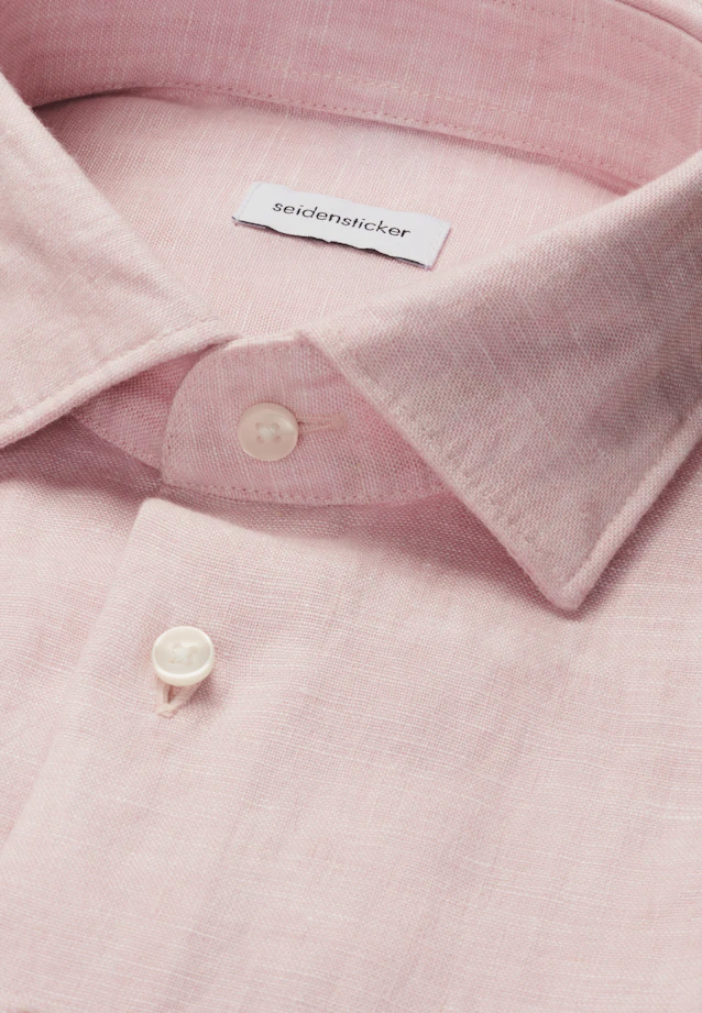 Regular Leinenhemd Uni in Rosa |  Seidensticker Onlineshop
