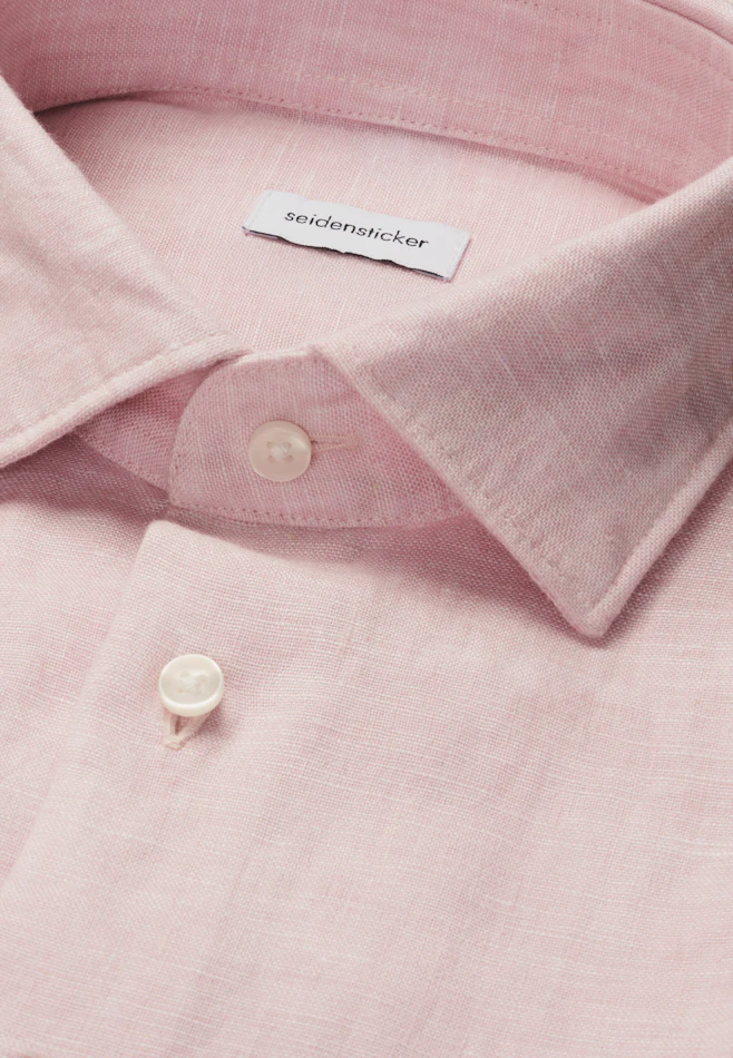 Regular Leinenhemd Uni in Rosa | Seidensticker Onlineshop