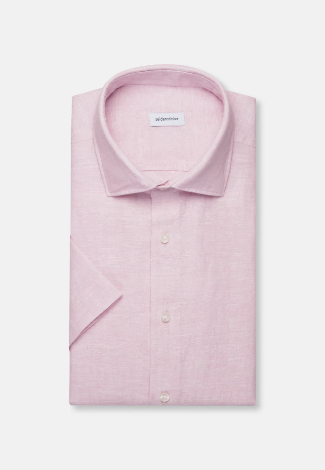 Regular Leinenhemd Uni in Rosa | Seidensticker Onlineshop
