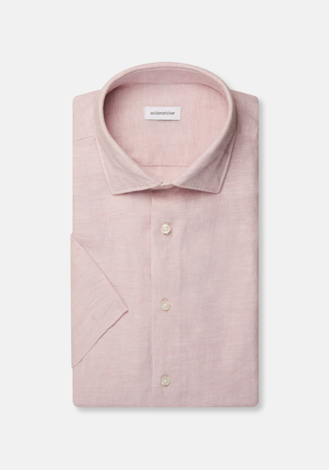 Regular Leinenhemd Uni in Rosa | Seidensticker Onlineshop