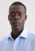 Regular Leinenhemd Uni in Mittelblau |  Seidensticker Onlineshop