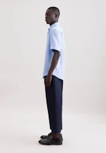 Regular Chemise en lin Uni in Bleu Moyen |  Seidensticker Onlineshop