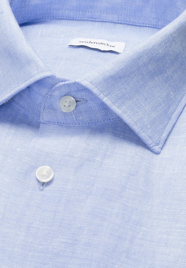 Regular Leinenhemd Uni in Mittelblau |  Seidensticker Onlineshop