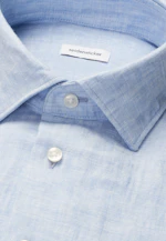 Regular Chemise en lin Uni in Bleu Moyen |  Seidensticker Onlineshop