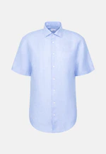 Regular Chemise en lin Uni in Bleu Moyen |  Seidensticker Onlineshop