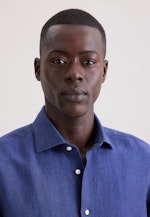 Regular Leinenhemd Uni in Dunkelblau |  Seidensticker Onlineshop