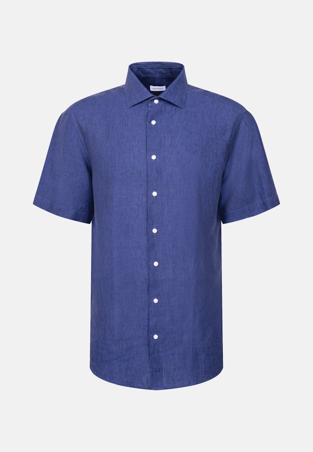 Regular Leinenhemd Uni in Dunkelblau |  Seidensticker Onlineshop