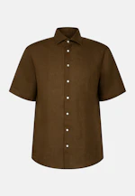 Regular Linen shirt Uni in Grün |  Seidensticker Onlineshop