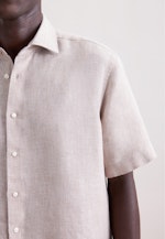 Regular Leinenhemd Uni in Beige |  Seidensticker Onlineshop
