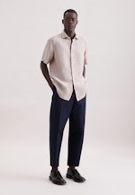 Regular Leinenhemd Uni in Beige |  Seidensticker Onlineshop