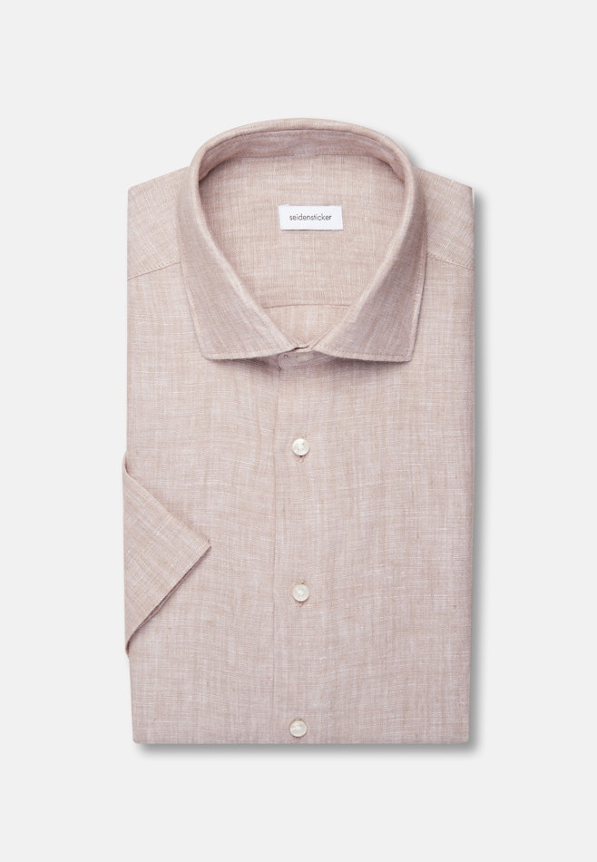 Regular Leinenhemd Uni in Beige | Seidensticker Onlineshop