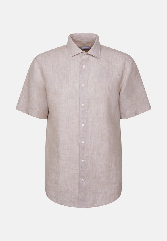 Regular Leinenhemd Uni in Beige |  Seidensticker Onlineshop