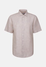 Regular Leinenhemd Uni in Beige |  Seidensticker Onlineshop