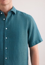 Regular Leinenhemd Uni in Türkis |  Seidensticker Onlineshop