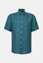 Regular Leinenhemd Uni in Türkis |  Seidensticker Onlineshop