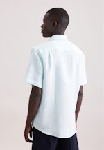 Regular Linen shirt Uni in Grün |  Seidensticker Onlineshop