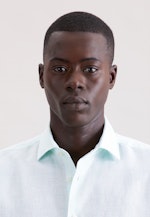 Regular Linen shirt Uni in Grün |  Seidensticker Onlineshop