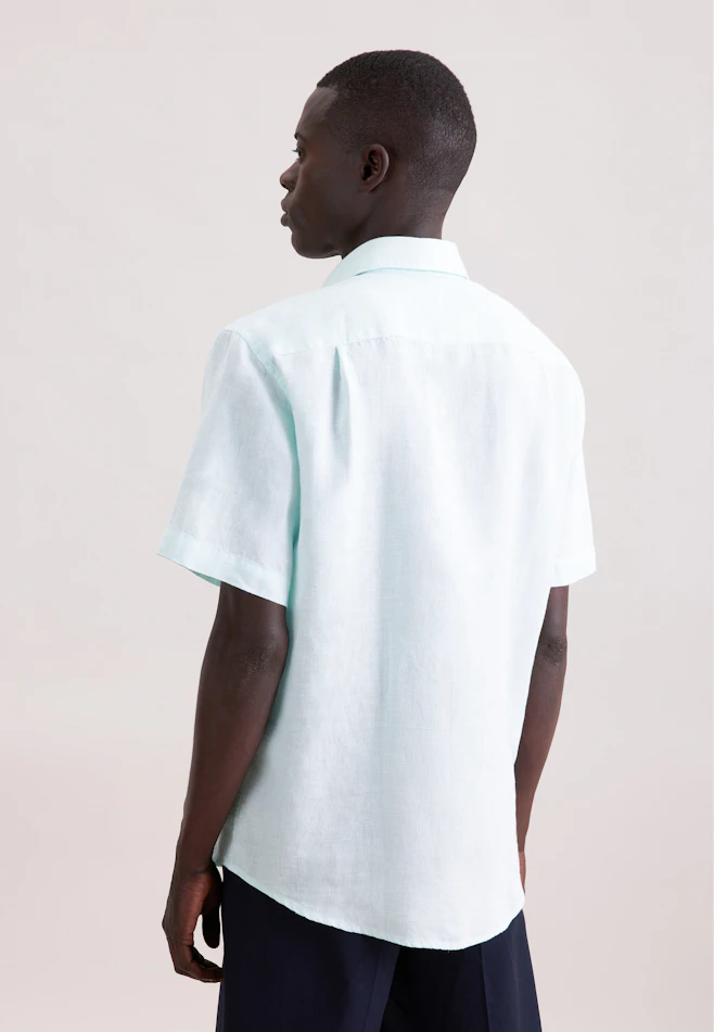 Regular Chemise en lin Uni dans Vert | Boutique en ligne Seidensticker