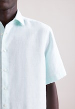 Regular Linen shirt Uni in Grün |  Seidensticker Onlineshop