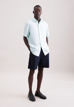 Regular Linen shirt Uni in Grün |  Seidensticker Onlineshop