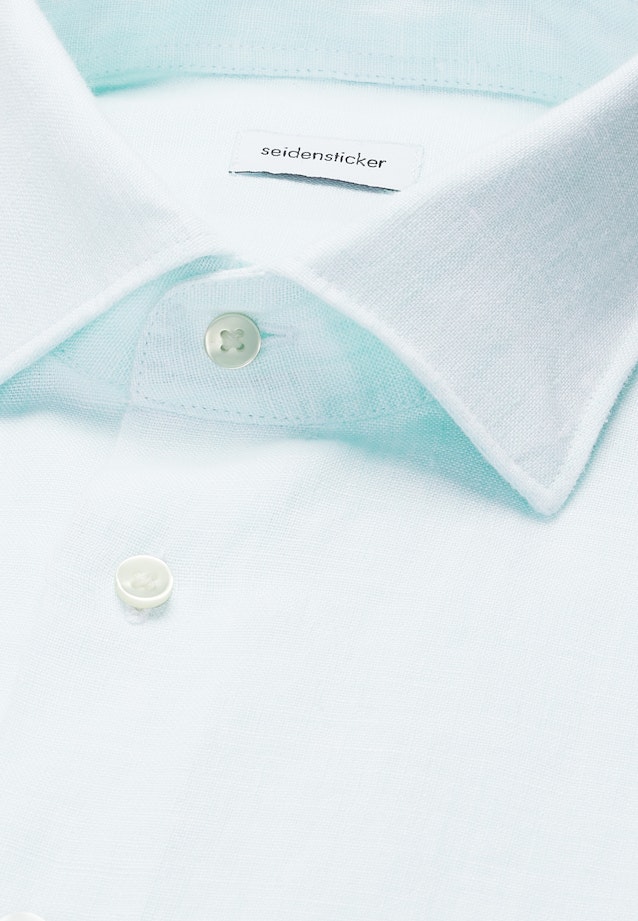 Regular Linen shirt Uni in Grün |  Seidensticker Onlineshop