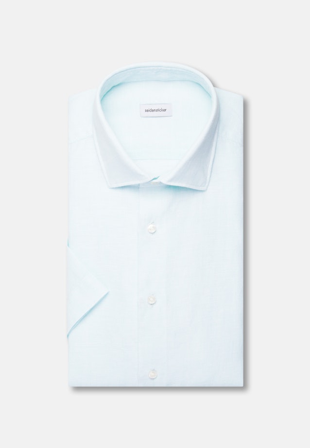 Regular Linen shirt Uni in Grün |  Seidensticker Onlineshop