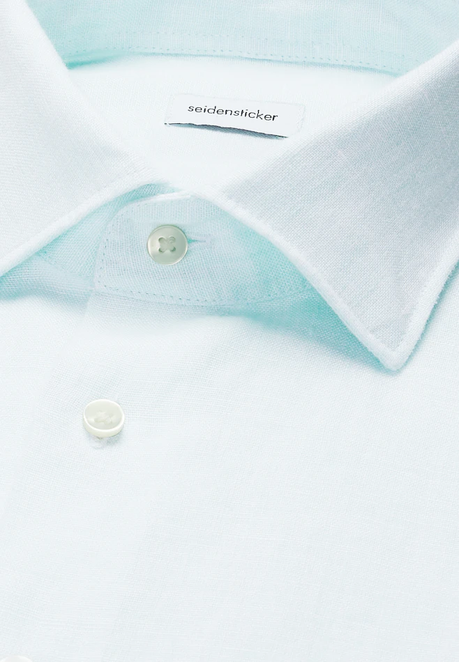 Regular Linen shirt Uni in Grün | Seidensticker online shop