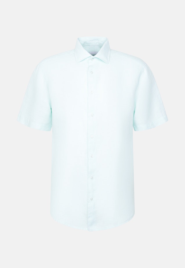 Regular Linen shirt Uni in Grün |  Seidensticker Onlineshop