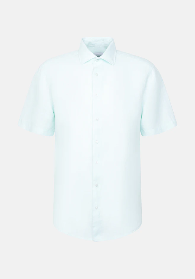 Regular Chemise en lin Uni dans Vert | Boutique en ligne Seidensticker