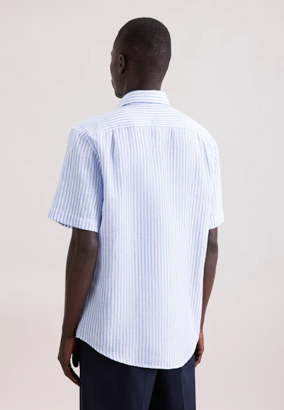 Regular Chemise en lin Rayures in Bleu Moyen | Seidensticker Onlineshop