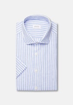 Regular Leinenhemd Gestreift in Mittelblau |  Seidensticker Onlineshop