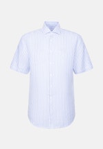 Regular Leinenhemd Gestreift in Mittelblau |  Seidensticker Onlineshop